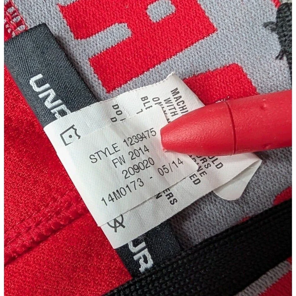 Men's Under Armour UA Reflex Warm Up Pants Red/Black Mesh Baggy LG